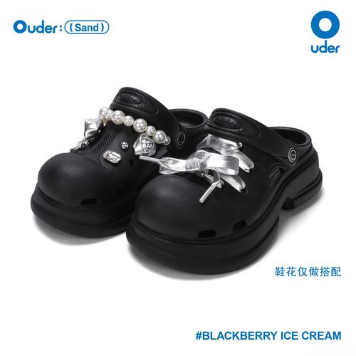 Ouder开口笑马蹄洞洞鞋女