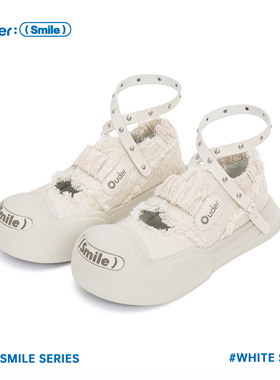 Ouder smiler白天鹅玛丽珍女开口笑大头鞋丑萌厚底增高小众帆布鞋