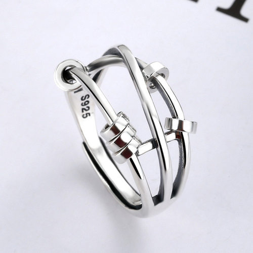 S925纯银时来运转戒指多圈转运珠吉祥转运韩版时尚闺蜜礼物食指