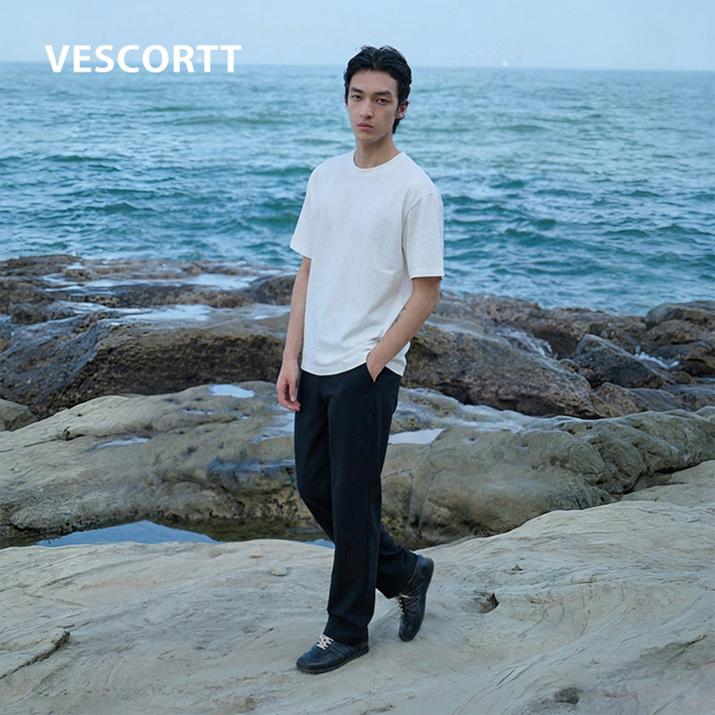 VESCORTT世高 美利奴羊毛混纺可机洗莫代尔Coolmax凉感短袖T恤男