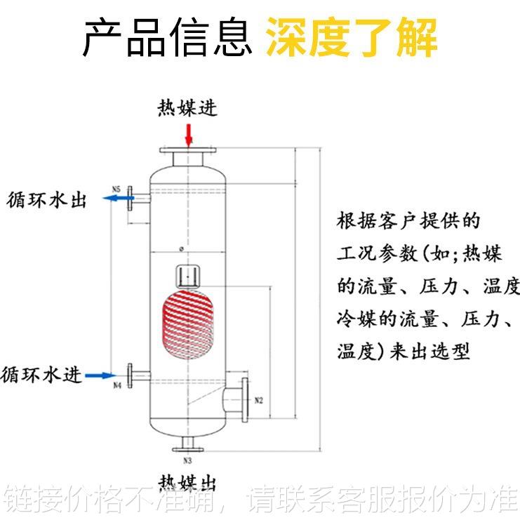 湖南制药化工厂用尾气回收冷凝器冰河冷媒降温螺旋缠绕管壳换热器