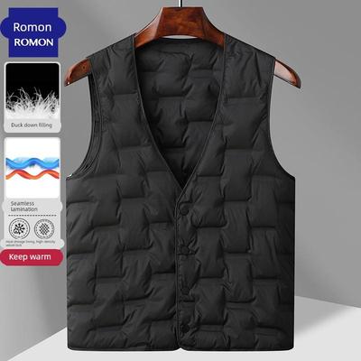 罗蒙羽绒马甲男款冬季内穿保暖背心中老年爸爸装坎肩马夹外套