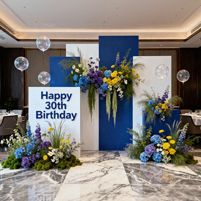 生日场景布置装饰30岁蓝白色派对年会仪式感男女三四十背景墙kt板,节庆用品/礼品,气球,淘宝优惠券,粉丝福利购,淘宝优惠卷
