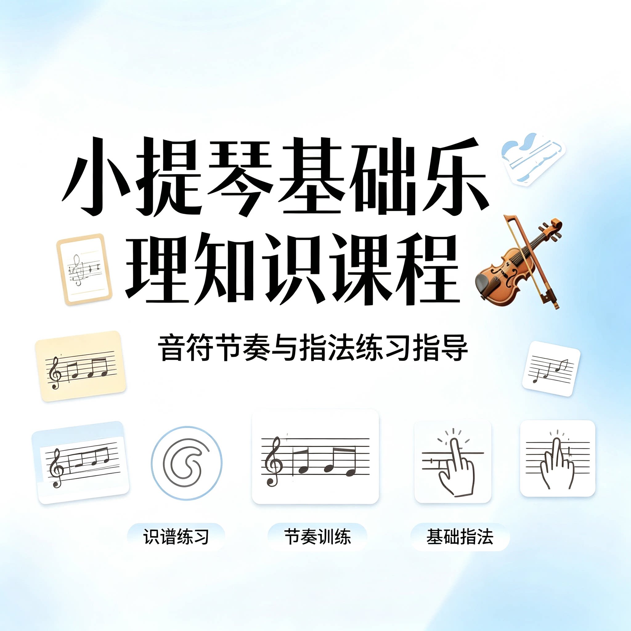 小提琴基础乐理系统课程音符识读节奏把控按弦指法分步提升资料包