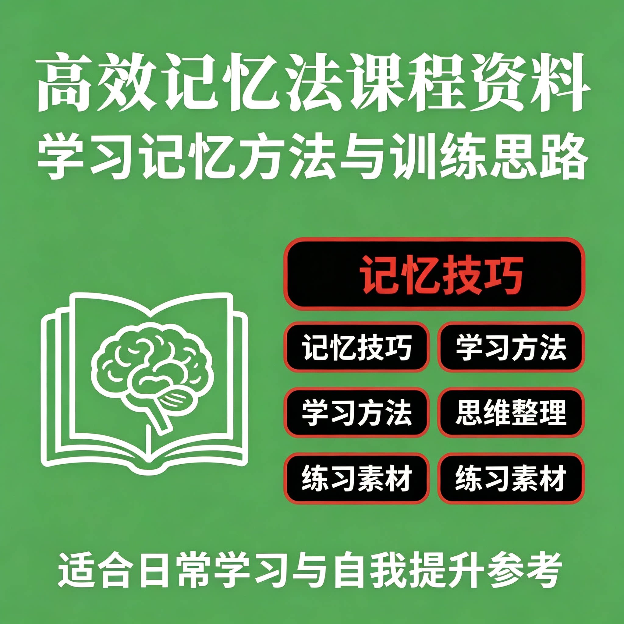 高效记忆法自学全课程脑力提升学习技巧思维整理方法练习素材资料