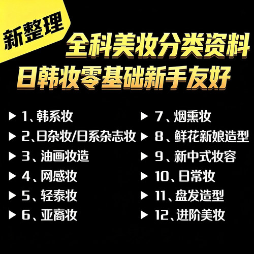 零基础新手学化妆日韩妆全科美妆分类资料全风格妆容造型入门教程