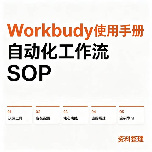 Workbudy使用手册自动化工作流SOP流程搭建核心功能实操学习资料