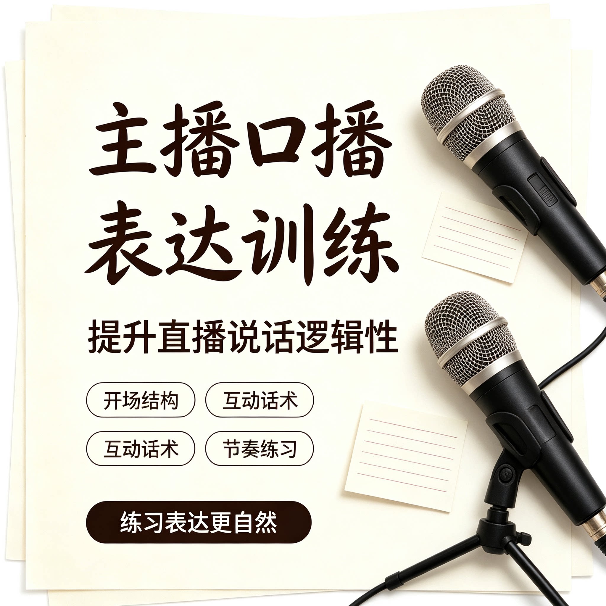 主播口播表达训练课程直播说话逻辑提升开场结构互动话术节奏技巧
