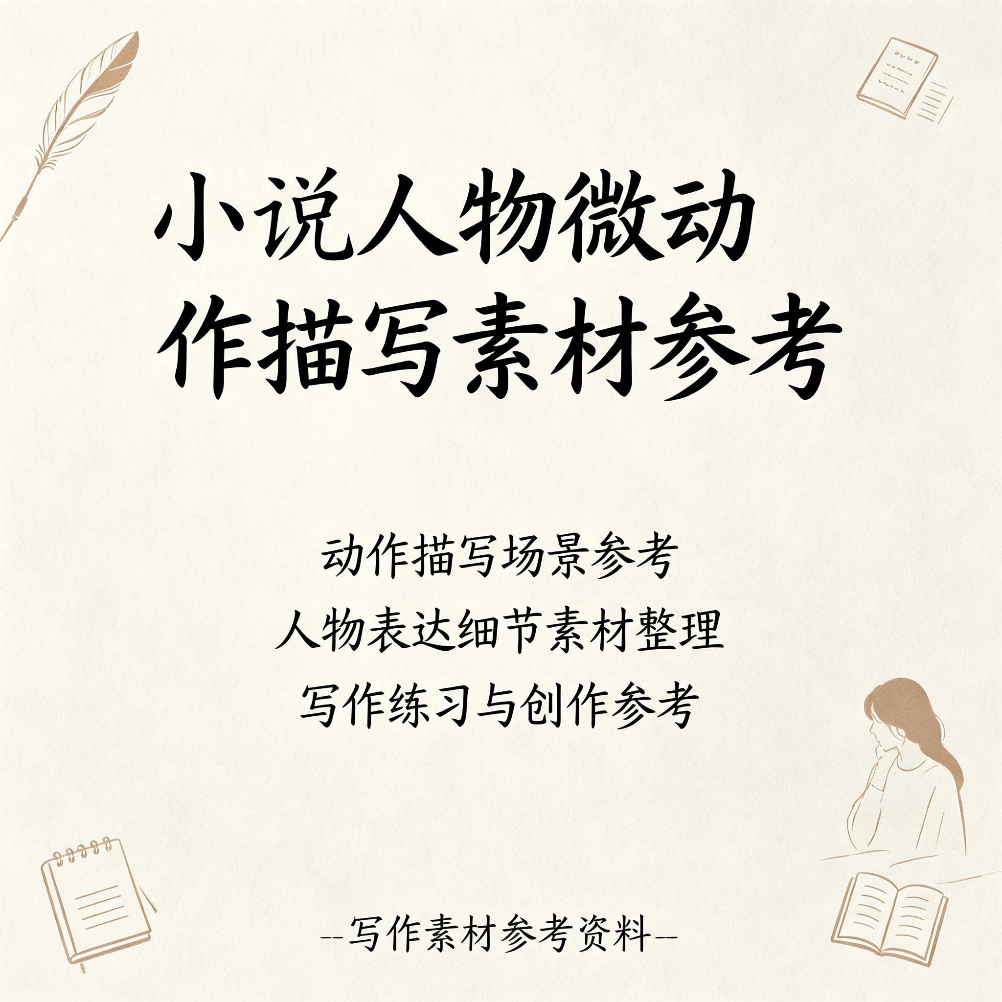 网文小说人物微动作描写素材行为场景表达细节写作创作参考资料