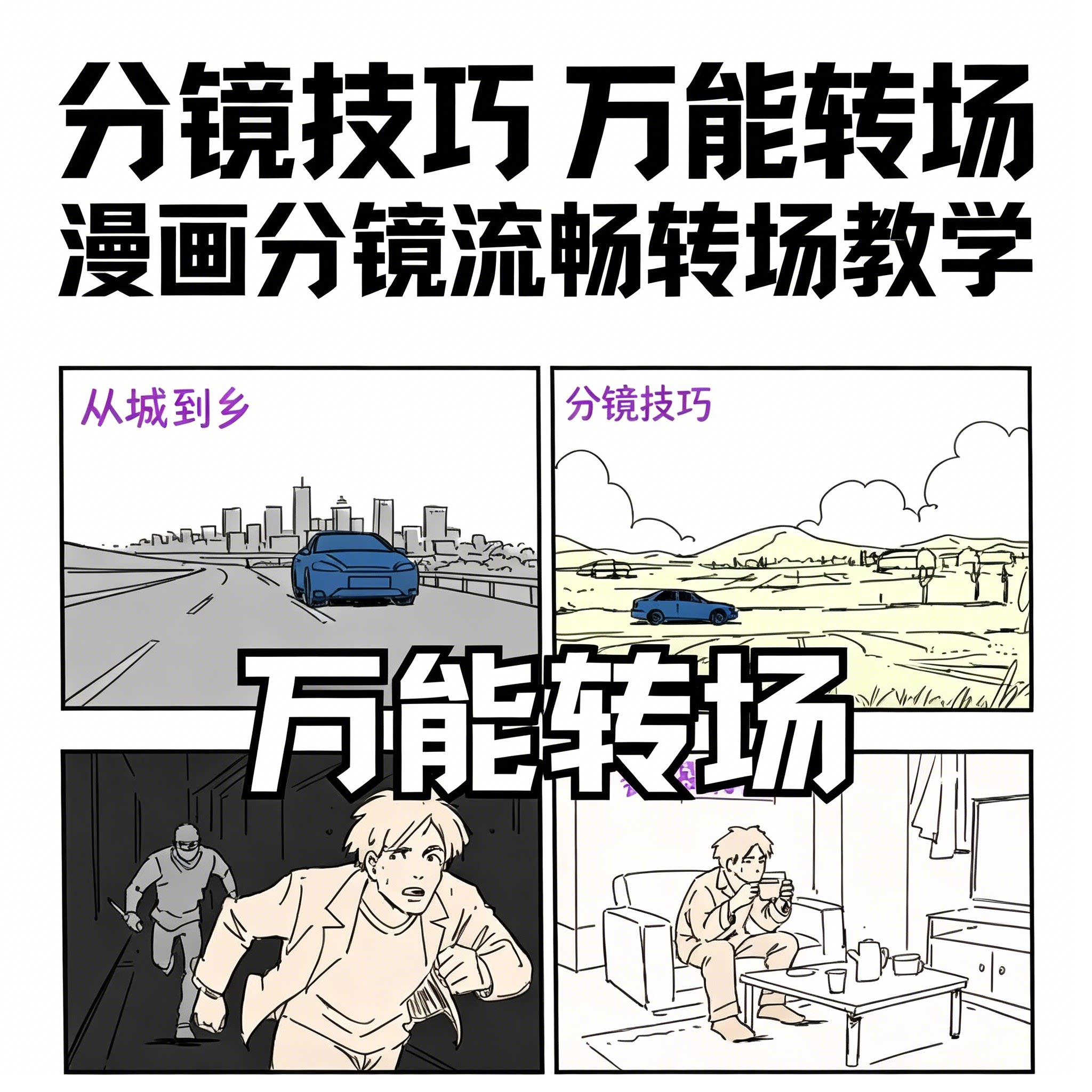 漫画分镜万能转场技巧教程动漫镜刻录盘个性化服务