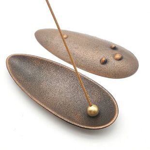 Vintage Bronze Stick Cone Incense Holder Retro Lotus Metal