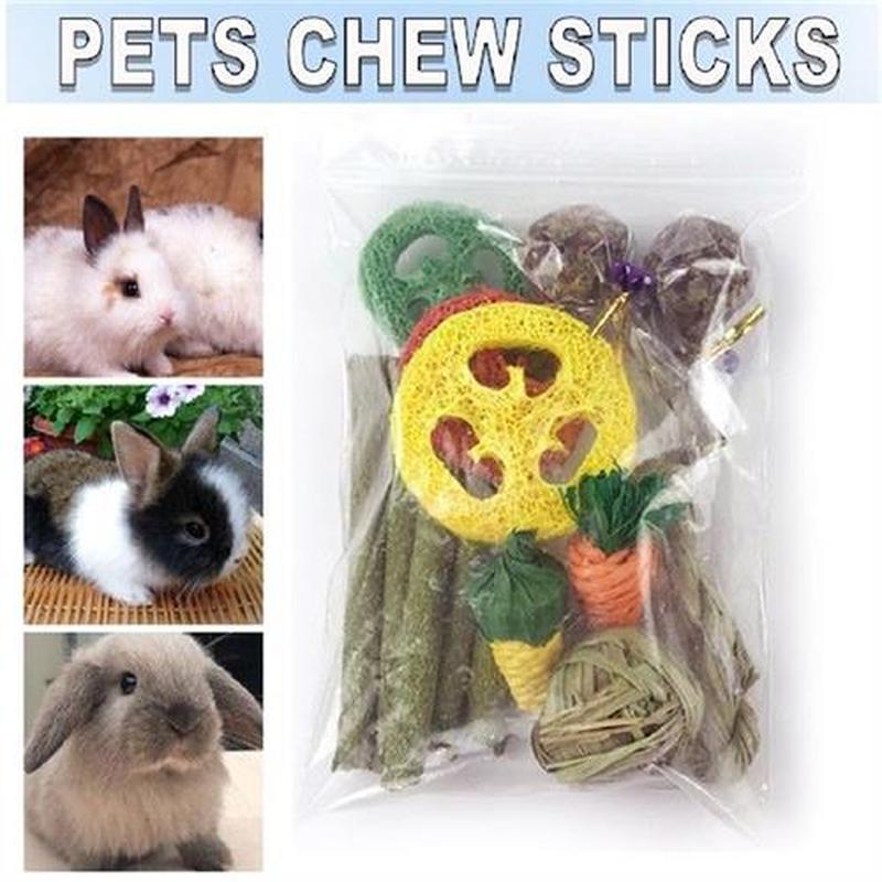 14pcs Small Animal Chew Toys Kit Creative Corn Carrot Woven