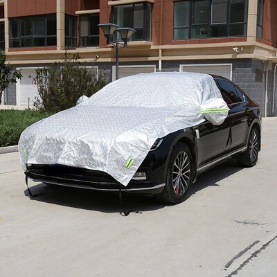 Car half car cloth cover was turned the glass shade