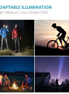 Headlight Powerful USB Headlamp 4* T6  2*COB 2*Red LED Head