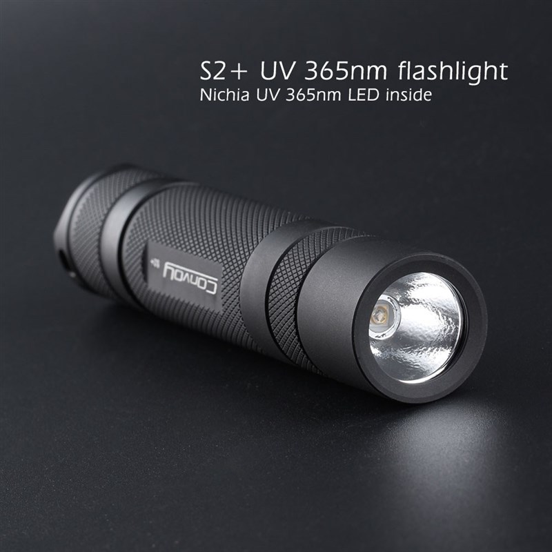 Convoy S2  black V 365nm led flashlight ,nichia 365V in side