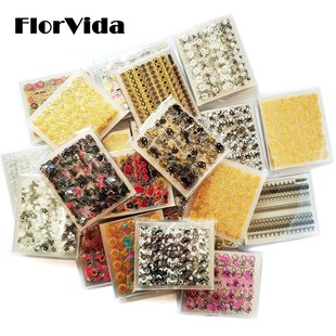 FlorVida 24pcs Nail Art Stickers Set For Manicure Kit Self