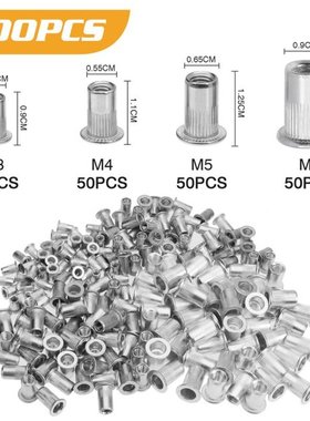 200pcs M3 M4 M5 M6 Zinc Plated Rivetnuts Blind Set Nutserts