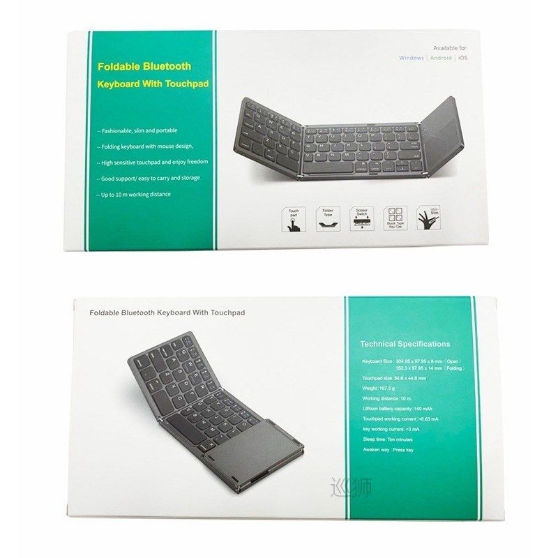Portable Folding Bluetooth Mini Keyboard Foldable Wireless K
