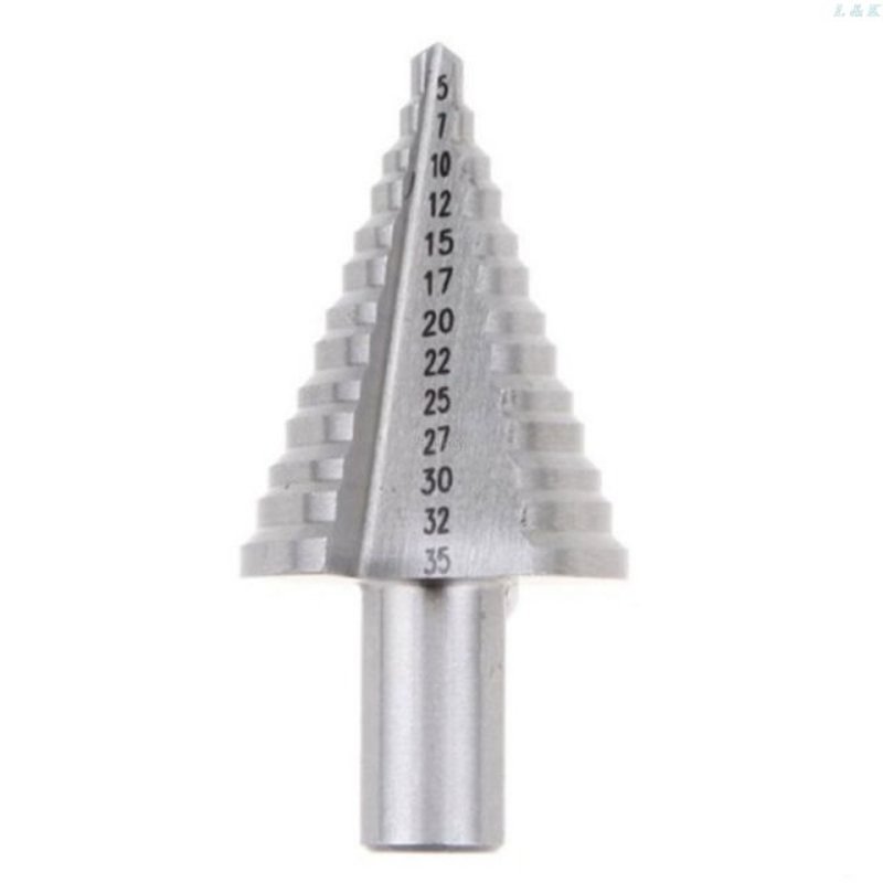 13 Step HSS Spiral Grooved Conical Cone Drill Bit Hole Cutte