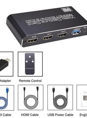 HDMI Video Capture Card USB .0 2X1 Loop HDMI 4K MIC Audio