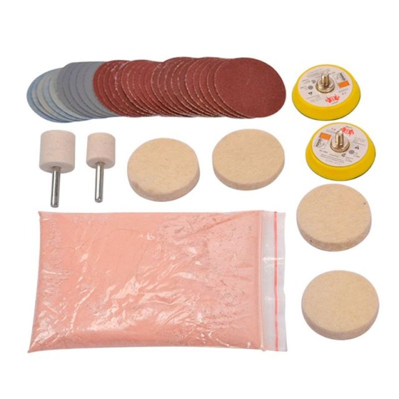 34pcs/Set Deep Scratch Remove Glass Polishing Kit 8 OZ Ceriu