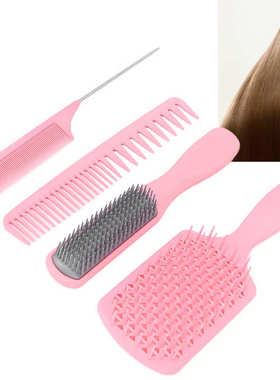 Hairdressing Comb Detangling Hair Brush Wet Dry Dual Use