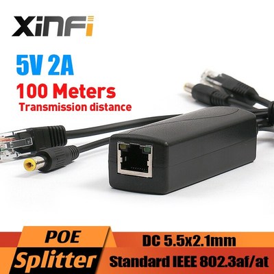 48V to 5V Active PoE Splitter Adapter 12W Injector Connecto