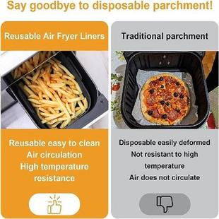 Square Shaped Air Fryer Tray Non Stick Silicone Fried