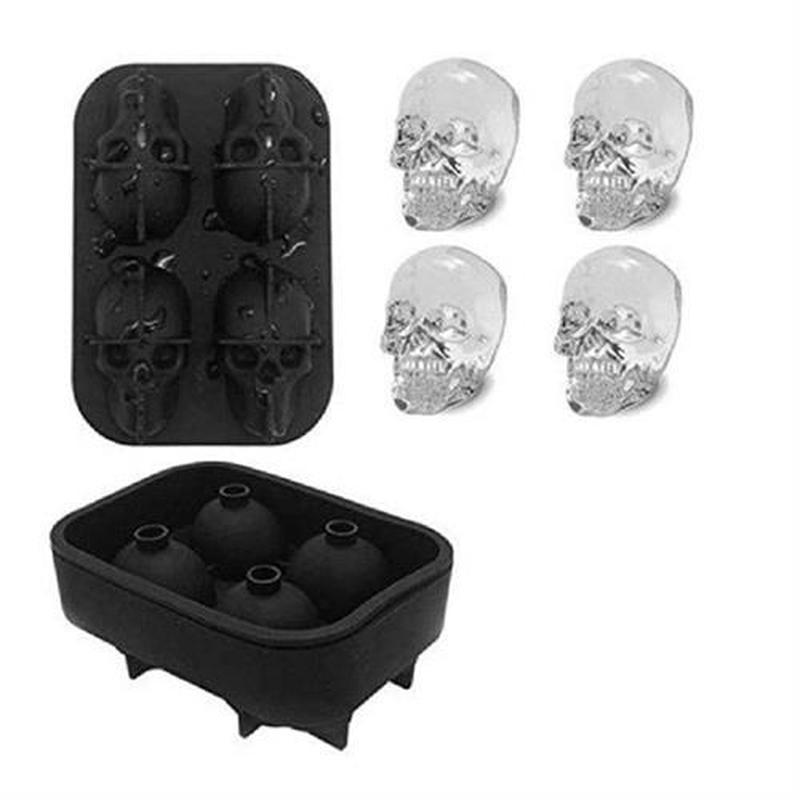 Creative Skull Ice Cube Tray 3D Cool Shape Flexible