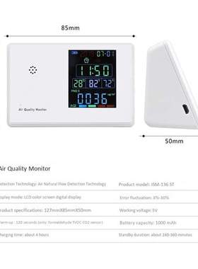 Digital Formaldehyde Detector HCHO/TVOC/CO2/PM2.5/PM10/Temp/