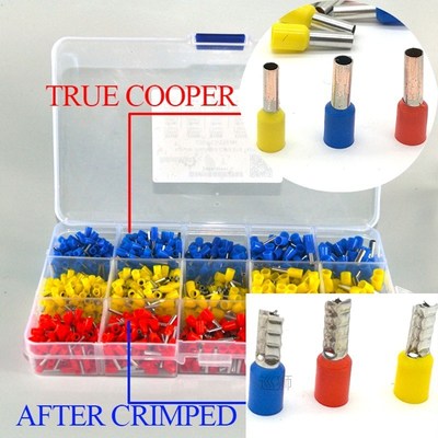 1000pcs/lot   Bootlace cooper  Ferrules kit set Wire Copper
