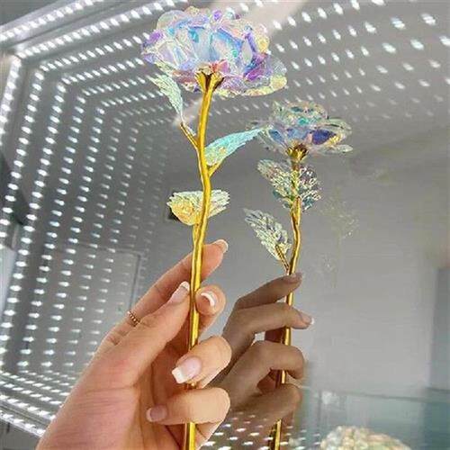 5-10PCS Rose Gold Crystal Artificial Rose Flower The Best