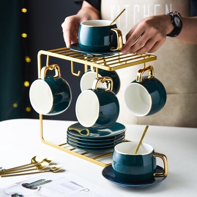 Modern Design Porcelain Coffee Cup and Saucer Ceramics Simpl