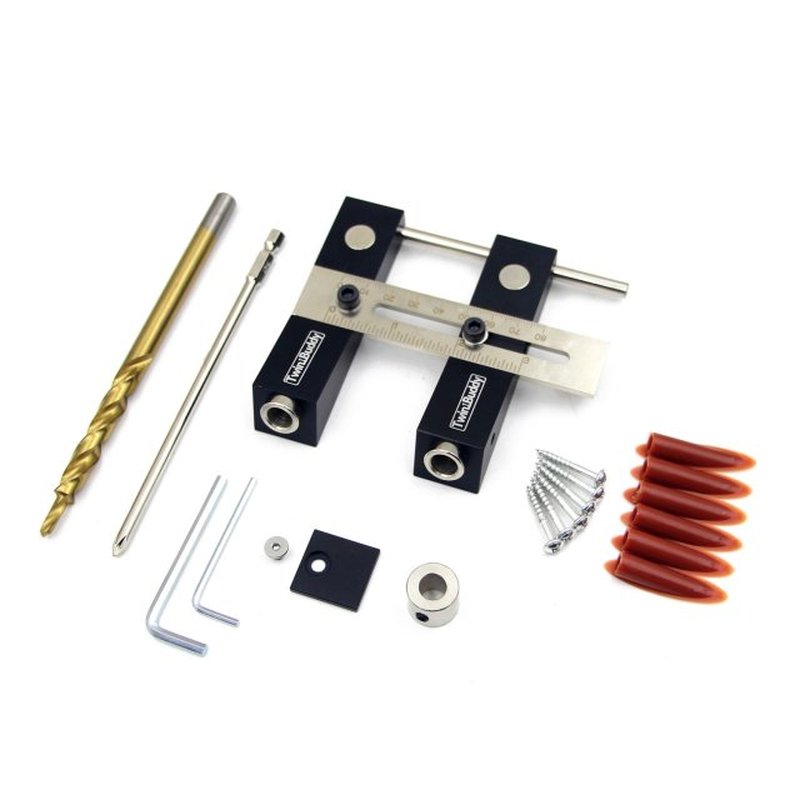 Adjustable Woodworking Dual-hole Positioning Puncher Set Dri