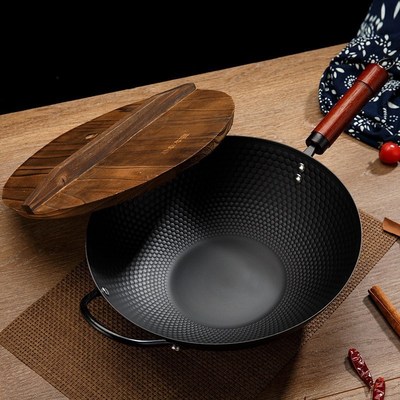Japanese iron wok uncoated wok household non-stick old-fashi