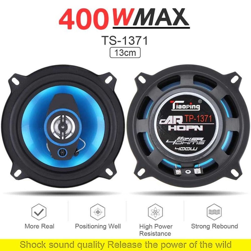 2pcs 5 Inch 400W 2 Way Car Coaxial Auto Audio Music Stereo F