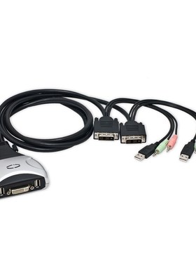 IOCrest 2 Port DVI   SB KVM Switch with Audio and Mic Suppor