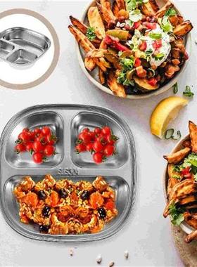 Plate Divided Plates Dinner Compartment Tray Stainless