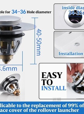 Zezzo?Stainless Steel Bounce Core Push-type Drain Filter Uni