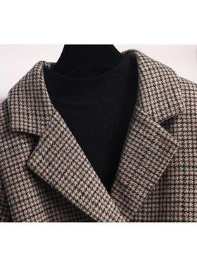 2021 Autumn and Winter Checkered Womens Suit Jacket Korean