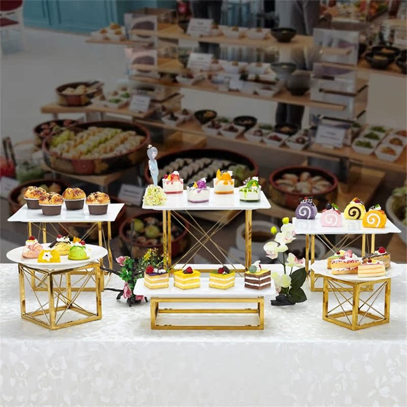 1Pcs Cake heart plate Gold plating stainless steel wedding