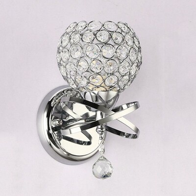 European Sliver Gold Crystal Bedside Wall Lamp  Sing