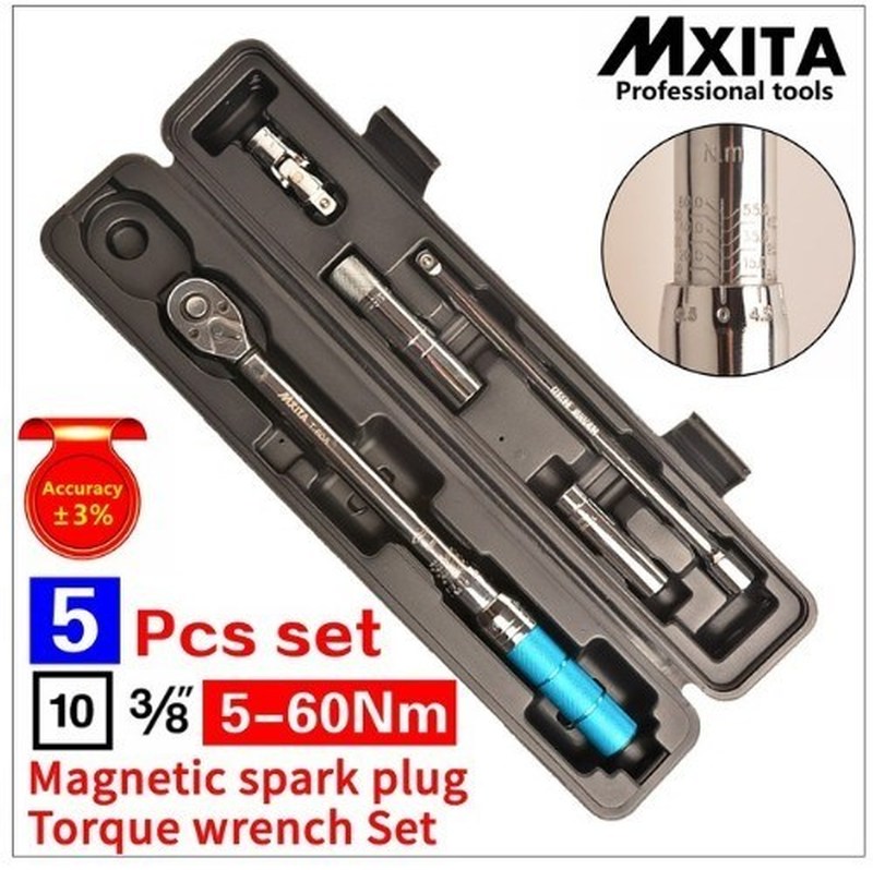 MXITA 5pcs magnetic sparking plug tension wrench 3/8'