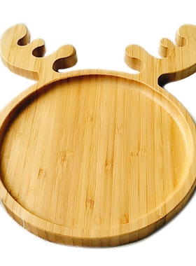 Irregular Solid Wooden Deer Head Shape Plates Fruit Trays