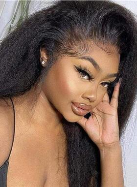 Kinky Straight Human Hair Bundles Brazilian Weaving with Cos