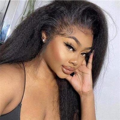Kinky Straight Human Hair Bundles Brazilian Weaving with Cos