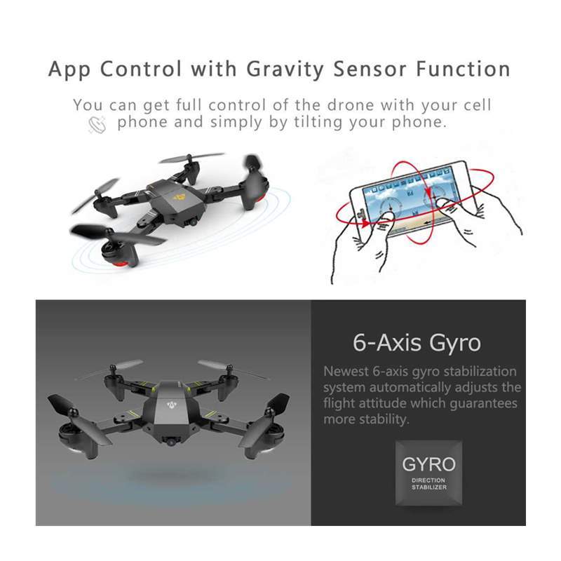 XS809HW FPV RC Drone With Wifi 2MP/0.3MP Camera 2.4G 6 Axis