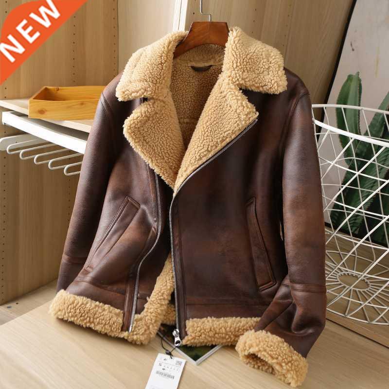 2022 men Autumn and winter The new Lamb jacket jacket leathe