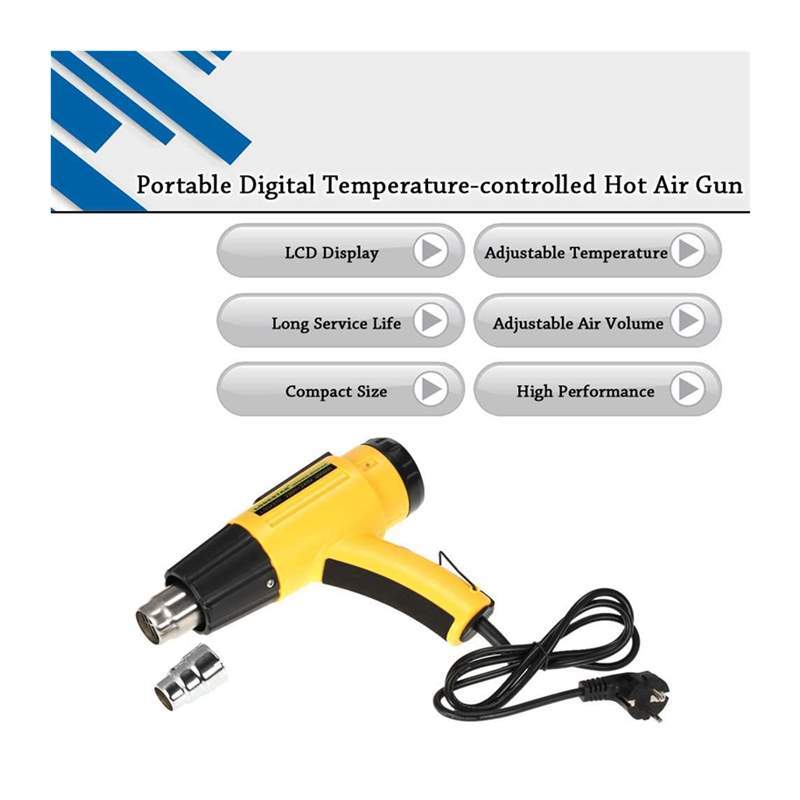Electric Hot Gun Air Heat Gun Professional LCD Digital Tempe