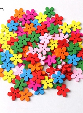 20 Pcs Wooden Button for Kids DIY Handmade Craft Toy Creativ